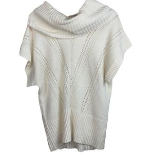 Candies L cowl neck cap sleeve cream sweater with great V detail